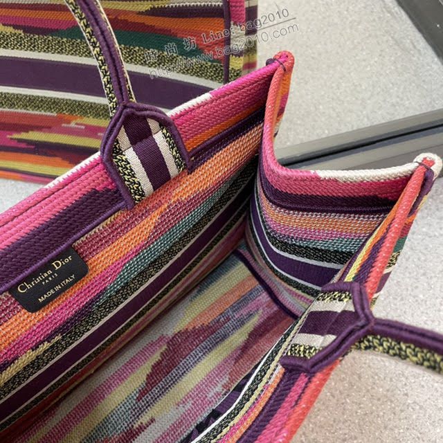Dior女包 迪奧Book Tote彩虹小號托特包 Dior刺繡購物袋  dfk1820